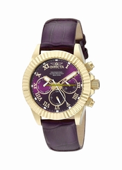 Invicta Watches : 18482 Purple Dial Stainless Steel Band Women Watch