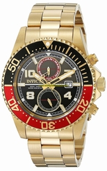Invicta Watches : 18518 Black Dial Stainless Steel Plated Men Watch