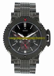 Guess Watches : 18525G1 Quartz Analog Day Date Black Stainless Steel Men Watch