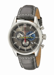 Invicta Watches : 18567 Quartz Chronograph Date Grey Leather Men Watch