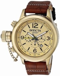 Invicta Watches : 18578 Quartz Chronograph Date Brown Leather Men Watch