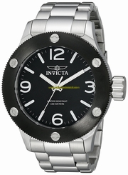 Invicta Watches : 18579 Black Dial Stainless Steel Band Men Watch