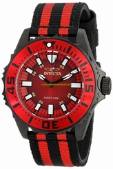 Invicta Watches : 18616 Quartz Analog Black and Red Nylon Men Watch
