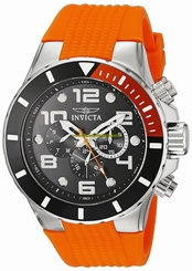 Invicta Watches : 18738 Quartz Analog Day Date Orange Rubber Men Watch