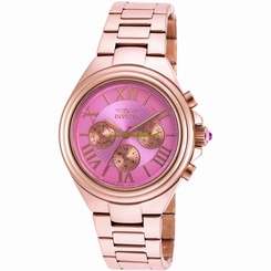 Invicta Watches : 18752 Pink Dial Stainless Steel Band Women Watch