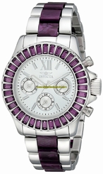 Invicta Watches : 18870 Silver Dial Chronograph Screw-down-crown Women Watch