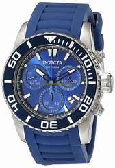 Invicta Watches : 18942 Quartz Chronograph Day Date Blue Polyurethane Men Watch