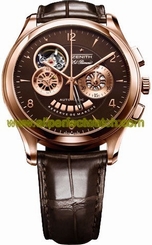 Zenith Watches : 18.0510.4021/75.C491 Automatic Brown Guilloche Rose Gold Accented Chronograph With Power Reserve Indicator And Partial Skeleton View Of Movement Escapement Dial Brown Crocodile Leather Band Men Watch