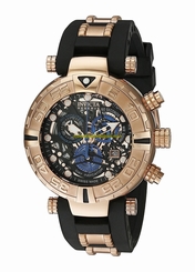 Invicta Watches : 19000 Quartz Chronograph Day Date Black Polyurethane Men Watch