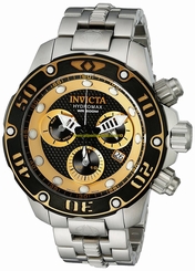 Invicta Watches : 19014 Black Dial Stainless Steel Band Men Watch