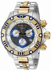 Invicta Watches : 19015 Black And Silver Perforated Quartz Men Watch