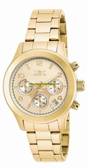 Invicta Watches : 19217 Gold Dial Stainless Steel Band Women Watch
