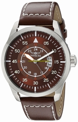 Invicta Watches : 19259 Quartz Analog Date Brown Leather Men Watch