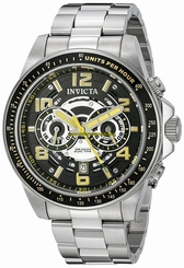 Invicta Watches : 19282 Black Dial Stainless Steel Band Men Watch