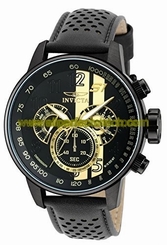 Invicta Watches : 19289 Quartz Chronograph Black Leather Men Watch