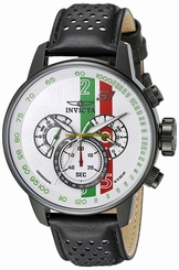 Invicta Watches : 19294 Quartz Chronograph Black Leather Men Watch
