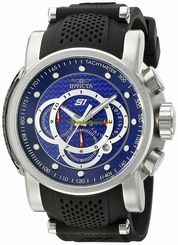 Invicta Watches : 19320 Blue Dial Chronograph Date Black Silicone Men Watch