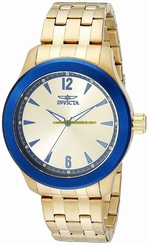 Invicta Watches : 19367 Gold Dial Stainless Steel Band Men Watch