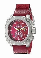 Invicta Watches : 19432 Red Dial Stainless Steel Band Men Watch