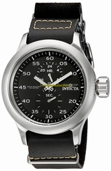 Invicta Watches : 19494 Quartz Multifunction Dial Black Leather Men Watch