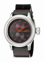 Invicta Watches : 19495 Quartz Multifunction Dial Black Leather Men Watch