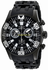Invicta Watches : 19533 Quartz Chronograph Day Date Black Polyurethane Men Watch