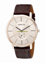 Invicta Watches : 19542 Quartz Analog Brown Leather Men Watch