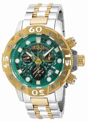 Invicta Watches : 19574 Green Dial Stainless Steel Band Men Watch