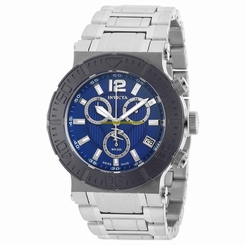 Invicta Watches : 19596 Blue Dial Uni-directional Rotating Black Ion-plated Band Men Watch