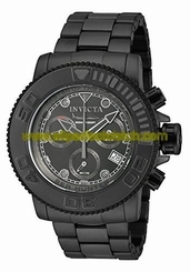 Invicta Watches : 19605 Black Dial Stainless Steel Band Men Watch