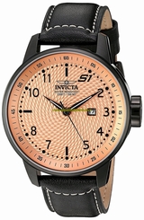 Invicta Watches : 19617 Quartz Analog Date Black Leather Men Watch