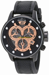 Invicta Watches : 19625 Quartz Chronograph Date Black Polyurethane Men Watch