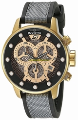 Invicta Watches : 19627 Quartz Chronograph Date Black Polyurethane and Nylon Men Watch