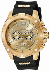 Invicta Watches : 19660 Quartz Day Date Black Polyurethane Men Watch