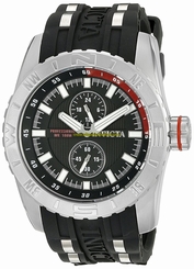 Invicta Watches : 19675 Black Dial Chronograph Black Polyurethane Men Watch