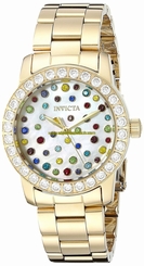 Invicta Watches : 19686 Mother Of Pearl Dial Stainless Steel Band Women Watch