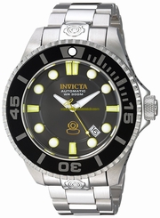 Invicta Watches : 19797 Black Dial Stainless Steel Band Men Watch