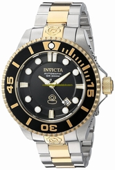 Invicta Watches : 19803 Black Dial Stainless Steel Band Men Watch