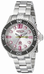Invicta Watches : 19814 Silver Dial Stainless Steel Band Women Watch