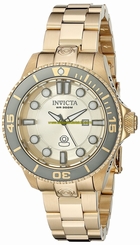 Invicta Watches : 19822 Gold Dial Stainless steel Band Women Watch