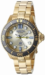 Invicta Watches : 19824 Gold Dial Stainless Steel Band Women Watch