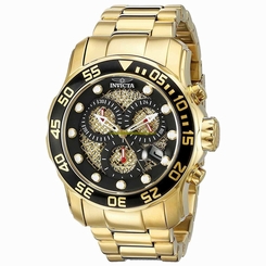 Invicta Watches : 19837 Black Dial Stainless Steel Band Men Watch