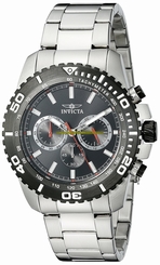 Invicta Watches : 19842 Black Dial Stainless Steel Band Men Watch