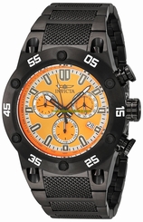 Invicta Watches : 19855 Orange Dial Stainless Steel Band Men Watch