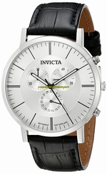 Invicta Watches : 19860 Quartz Chronograph Black Leather Men Watch