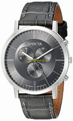 Fake AAA Invicta Watches : 19862 Quartz Chronograph Date Grey Leather Men Watch Watch