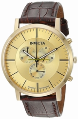Invicta Watches : 19863 Quartz Chronograph Brown Leather Men Watch