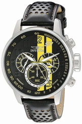Invicta Watches : 19899 Quartz Chronograph Black Leather Men Watch