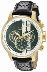 Invicta Watches : 19908 Quartz Chronograph Black Leather Men Watch