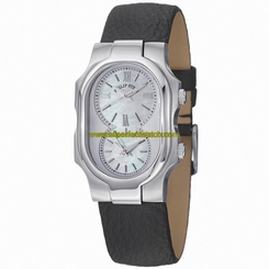 Philip Stein Watches : 1-CMOP-CB Quartz Mother Of Pearl Dial Black Leather Women Watch